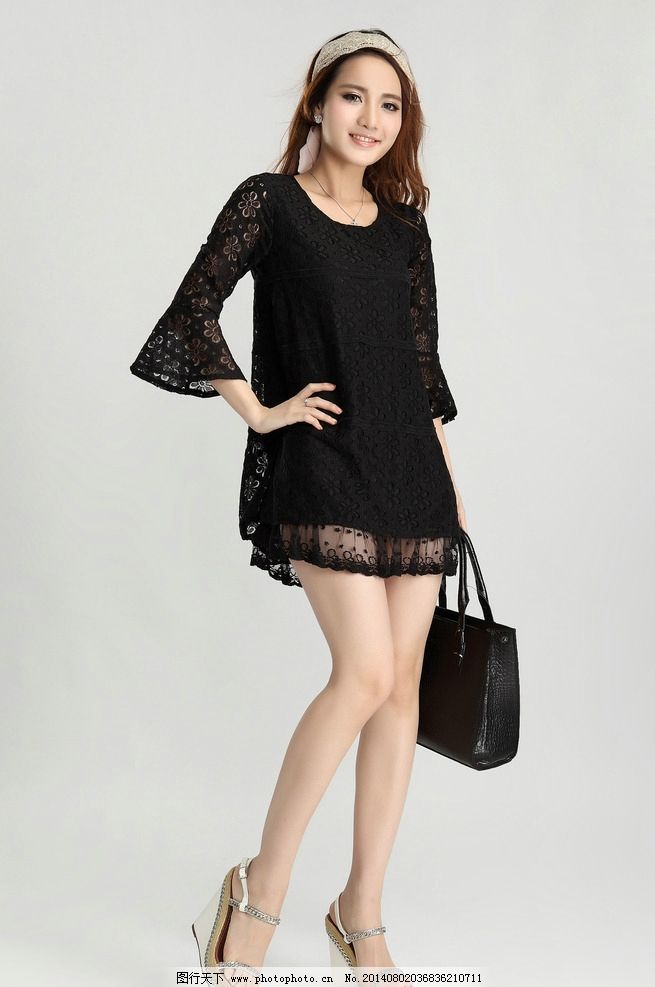 女服裝模特高清攝影圖片,時尚女裝 品牌服飾 甜美 清新-