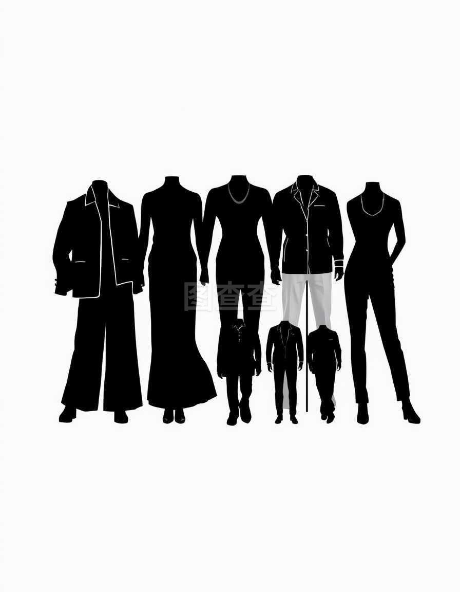 不同衣服的輪廓