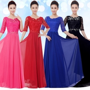 合唱舞臺(tái)服裝女士長(zhǎng)裙合唱團(tuán)服裝設(shè)計(jì)